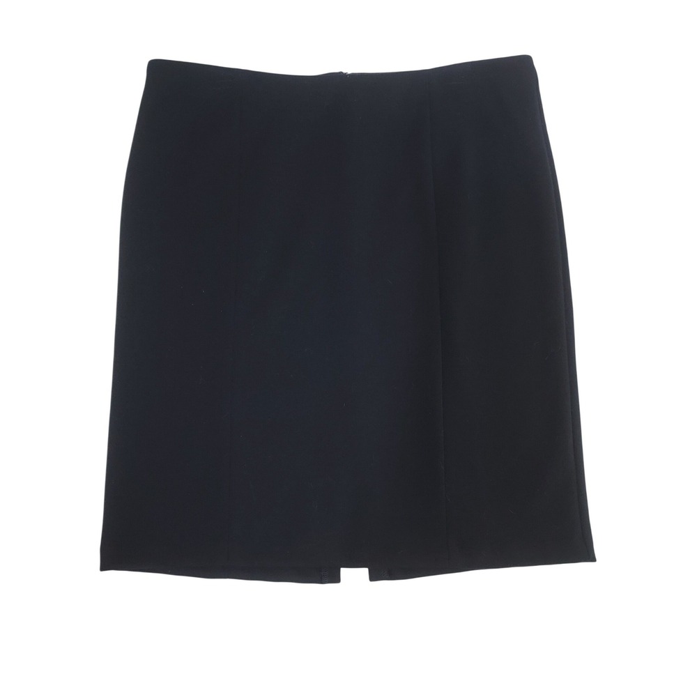 GO International Pencil Skirt Womens 10 Black Stretch Back Slit Career Wear